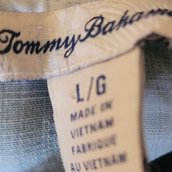 Tommy Bahama Blue Chambray Tencel Dress With Fringe Hem Pockets Resortwear - Picture 2 of 6